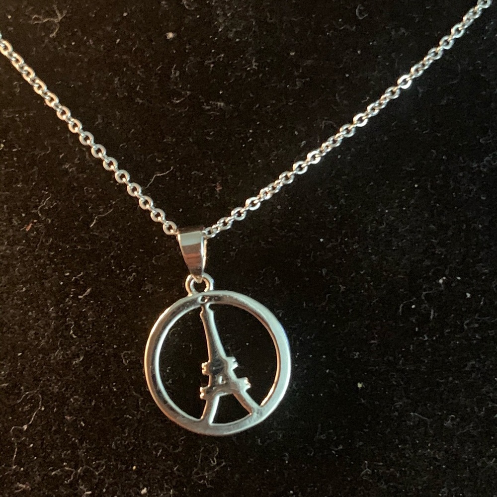 Genuine Diamond Eiffel Tower Pendant Charm - Picture 3 of 4